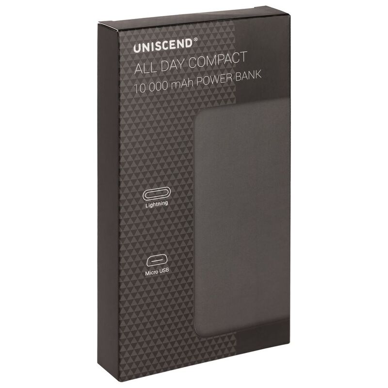 Внешний аккумулятор Uniscend All Day Compact 10000 мАч, черный арт.3419.30