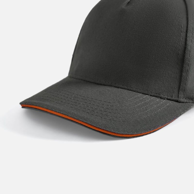 Бейсболка Long Beach, серая с оранжевым арт.6538.12