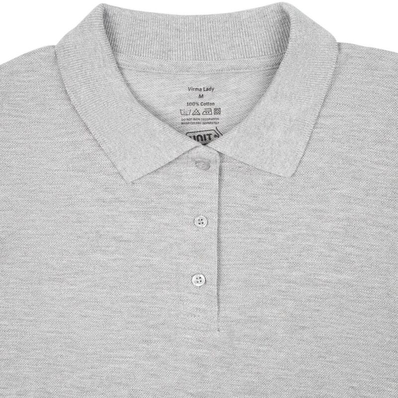 Рубашка поло женская Virma Lady, серый меланж арт.2497.11
