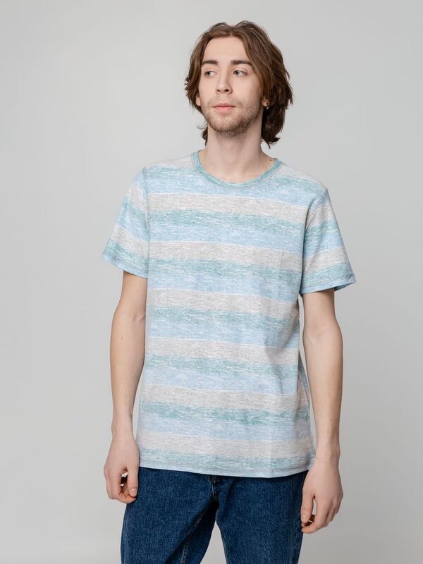 Футболка мужская Rayet двусторонняя, голубая с зеленым арт.3481.40