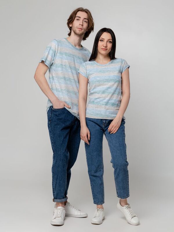 Футболка мужская Rayet двусторонняя, голубая с зеленым арт.3481.40