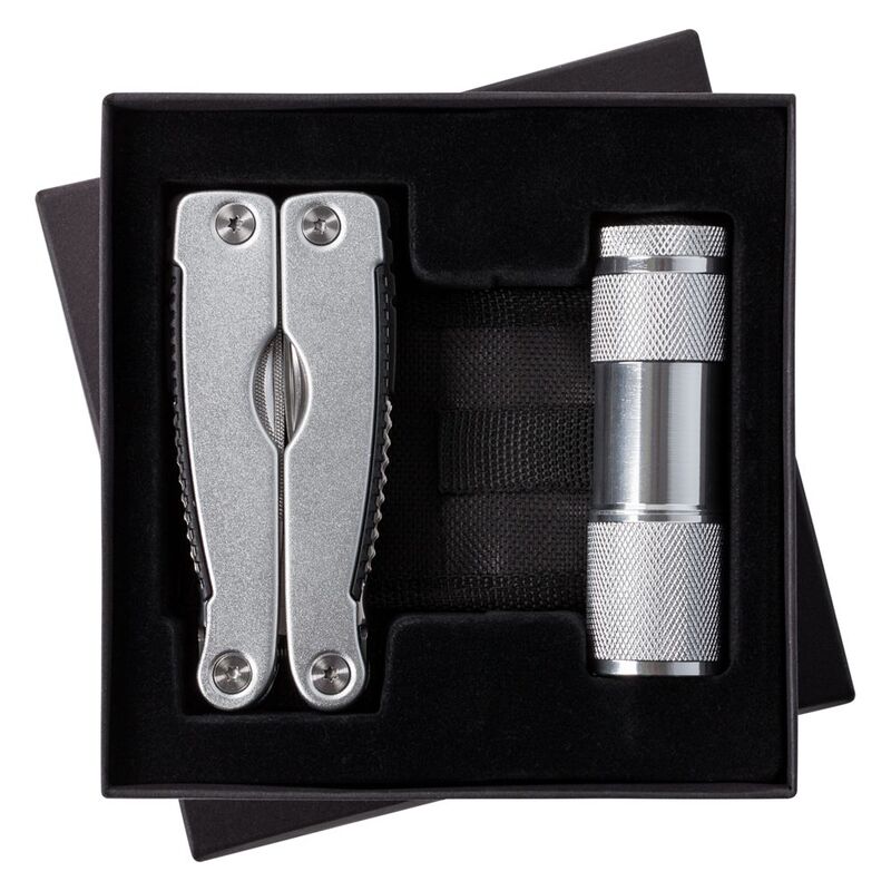 Набор Handmaster: фонарик и мультитул, серебристый арт.3495.10