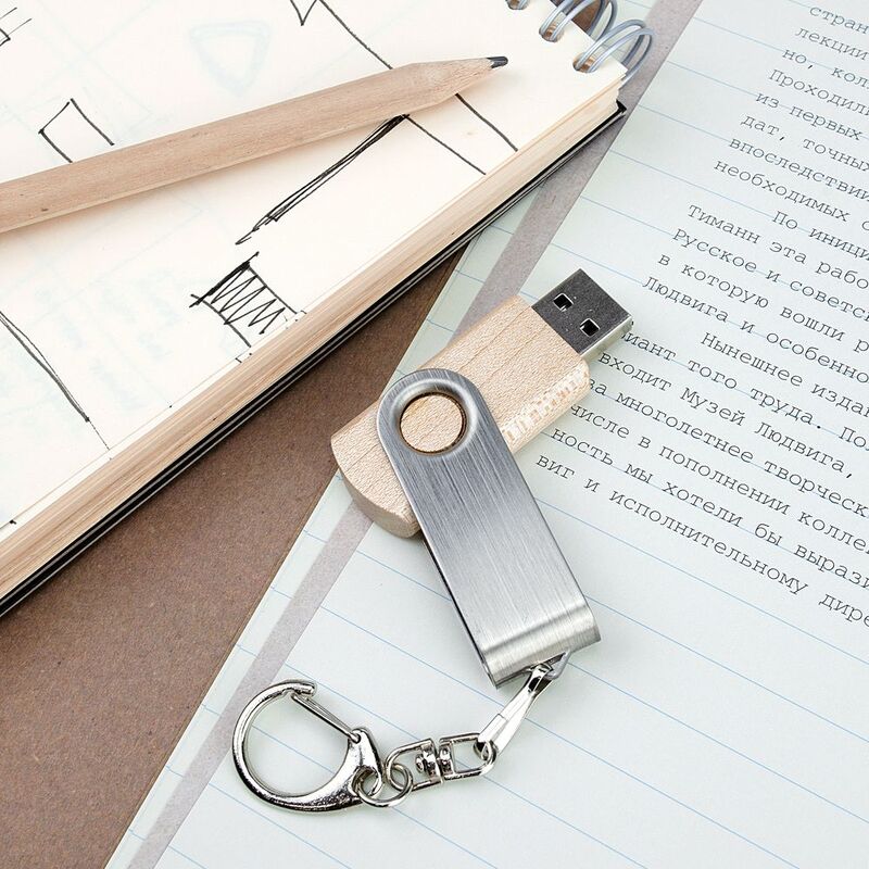 Флешка Twist Wood, светлое дерево, 16 Гб арт.7437.06