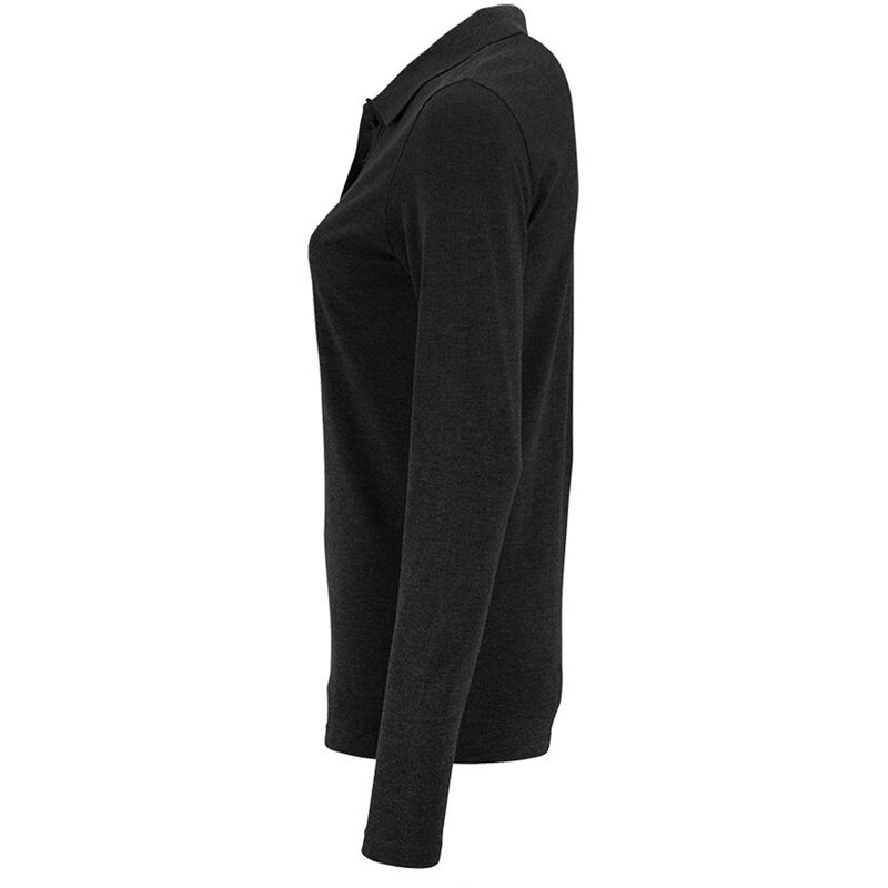 Рубашка поло женская с длинным рукавом Perfect LSL Women, черный меланж арт.02083348