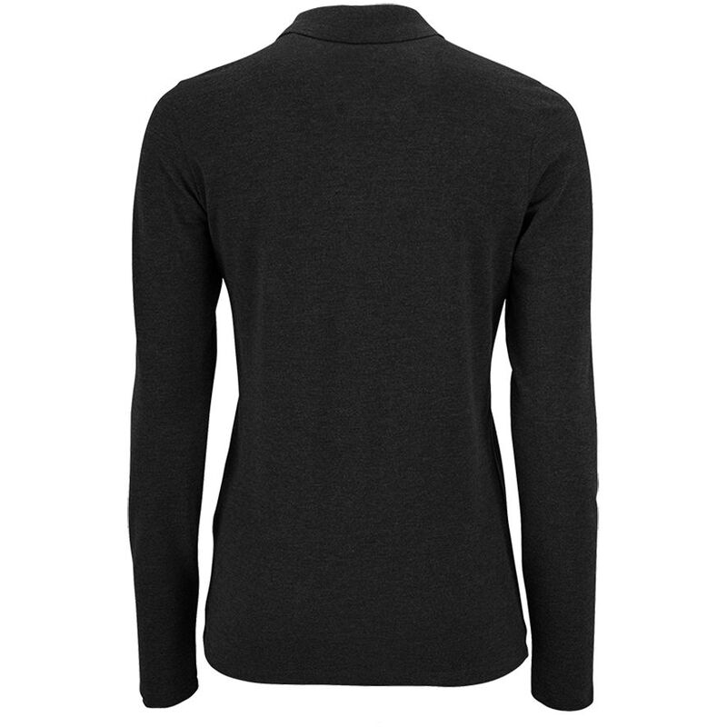 Рубашка поло женская с длинным рукавом Perfect LSL Women, черный меланж арт.02083348