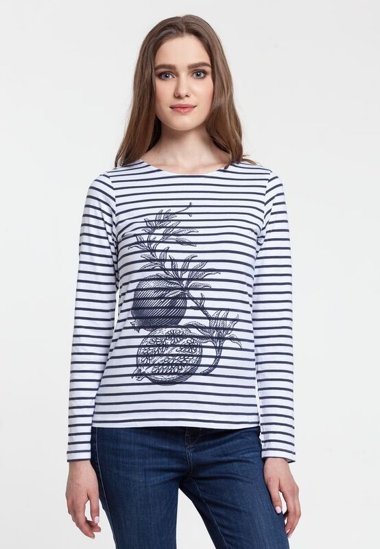 Футболка женская Grand Granat, белая с синим арт.7344.64