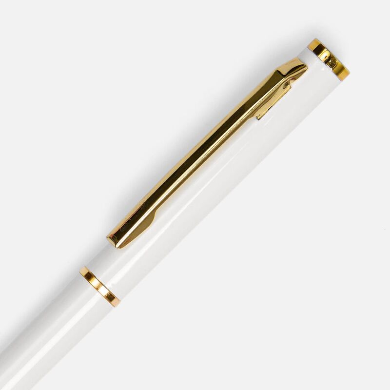 Ручка шариковая Hotel Gold, ver.2, глянцевая белая арт.7079.60