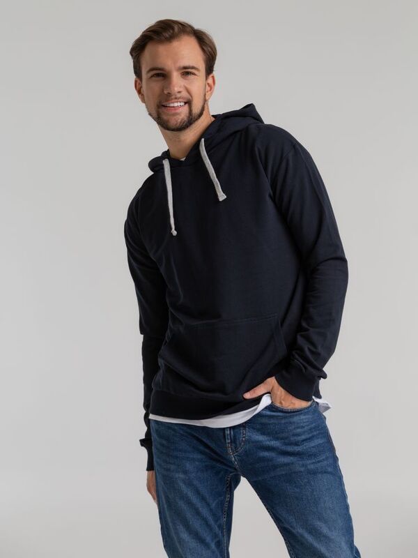 Толстовка с капюшоном Unit Kirenga, темно-синяя арт.6894.40