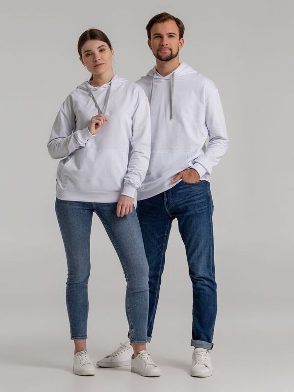 Толстовка с капюшоном Unit Kirenga, белая арт.6894.60