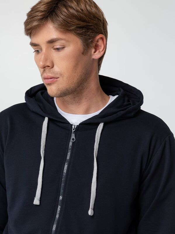 Толстовка на молнии с капюшоном Unit Siverga, темно-синяя арт.6895.40