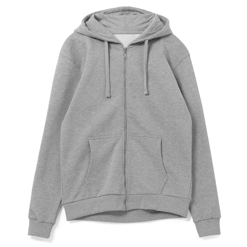 Толстовка на молнии с капюшоном Unit Siverga, серый меланж арт.6895.11