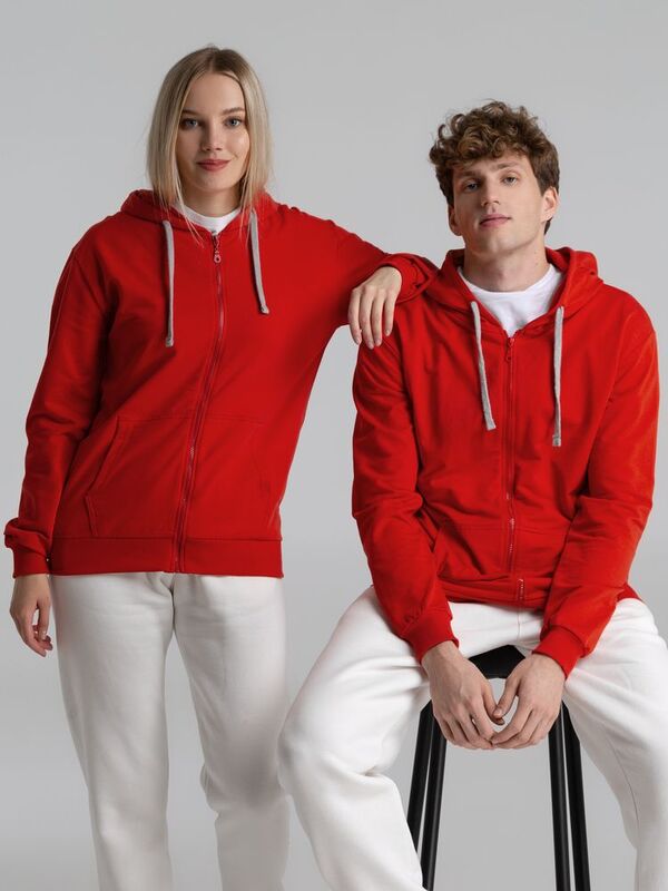 Толстовка на молнии с капюшоном Unit Siverga, красная арт.6895.50