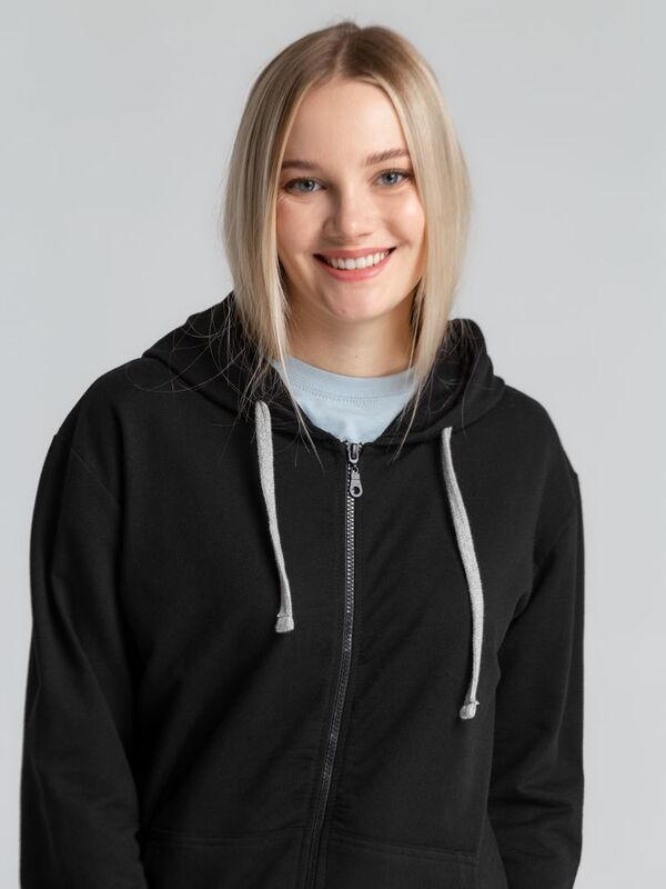 Толстовка на молнии с капюшоном Unit Siverga, черная арт.6895.30