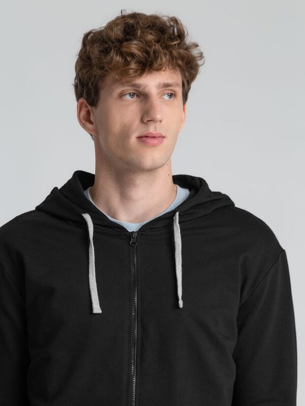 Толстовка на молнии с капюшоном Unit Siverga, черная арт.6895.30