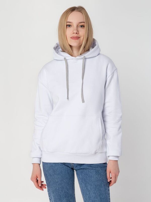Толстовка с капюшоном Unit Kirenga Heavy, белая арт.6926.60