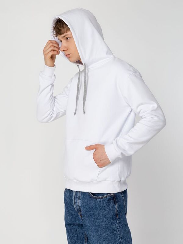 Толстовка с капюшоном Unit Kirenga Heavy, белая арт.6926.60