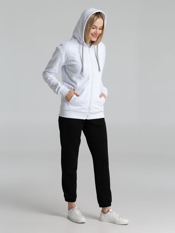 Толстовка на молнии с капюшоном Unit Siverga Heavy, белая арт.6927.60