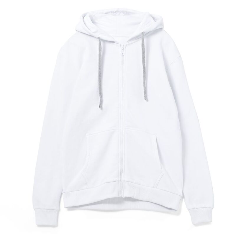 Толстовка на молнии с капюшоном Unit Siverga Heavy, белая арт.6927.60