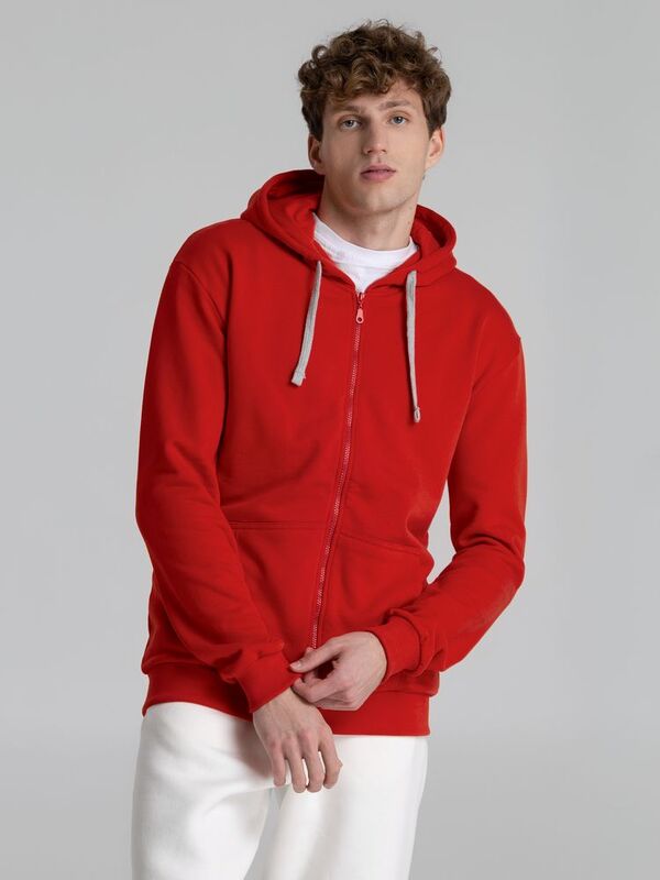 Толстовка на молнии с капюшоном Unit Siverga Heavy, красная арт.6927.50