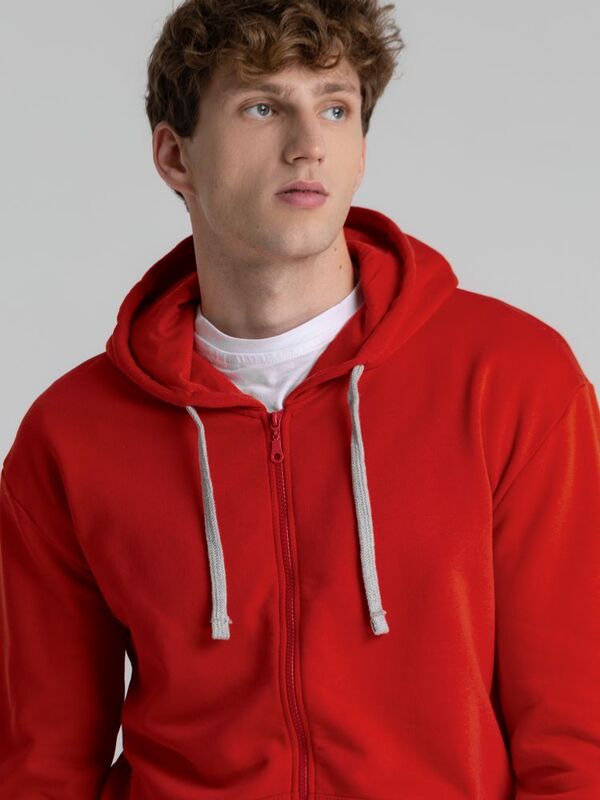 Толстовка на молнии с капюшоном Unit Siverga Heavy, красная арт.6927.50