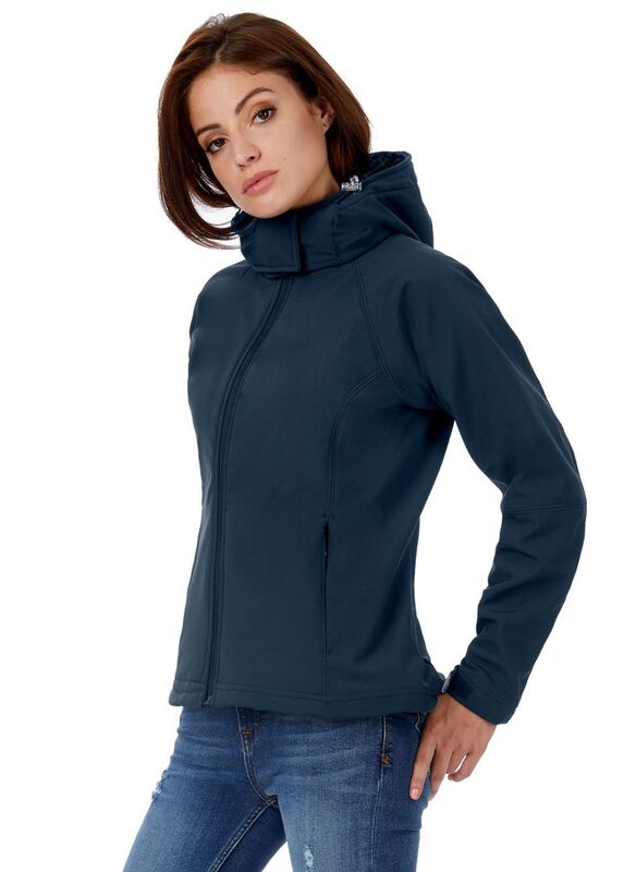Куртка женская Hooded Softshell темно-синяя арт.JW937003