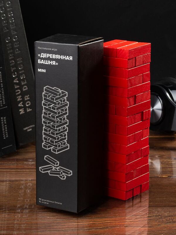 Игра &laquo;Деревянная башня мини&raquo;, красная арт.5351.50