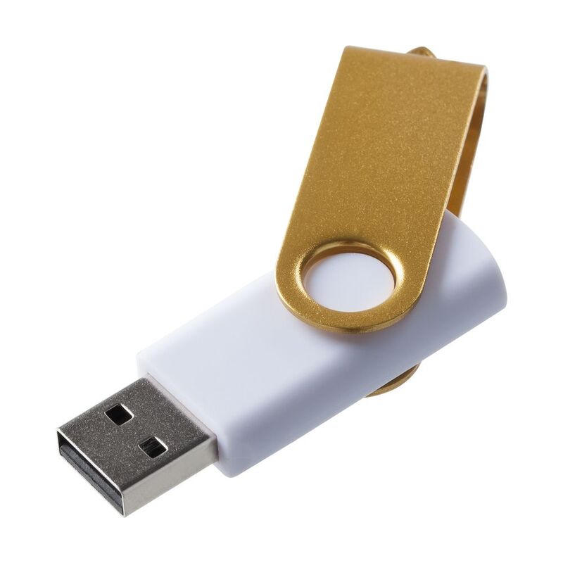 Флешка Twist Color, белая с желтым, 8 Гб арт.7537.68.8Гб