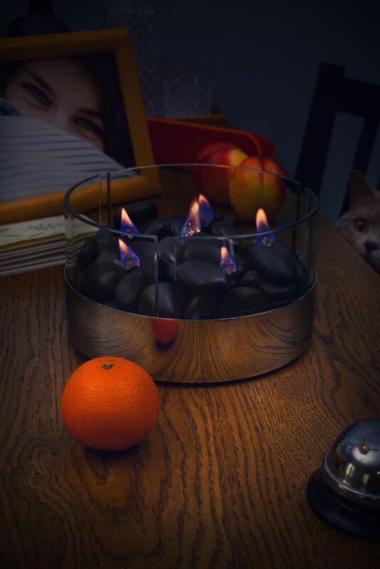 Настольный камин Magnifique с базальтовыми камнями, ver.2 арт.254002.02