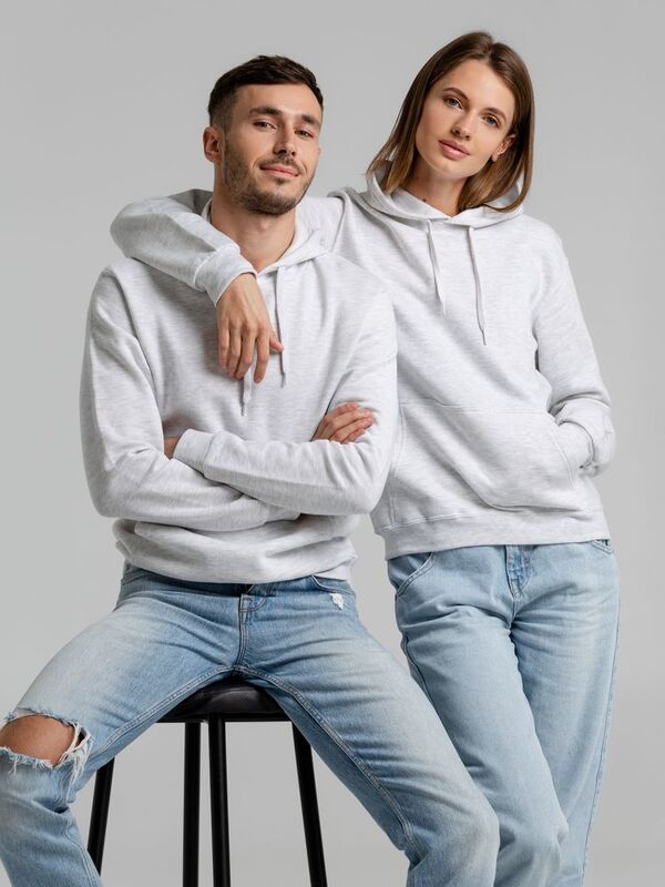 Толстовка с капюшоном Snake II светло-серый меланж арт.7611.16