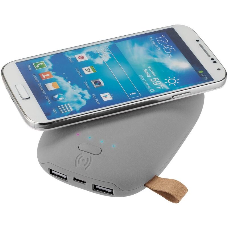 Аккумулятор с беспроводной зарядкой Pebble Wireless 9000 мАч, серый арт.7042.10