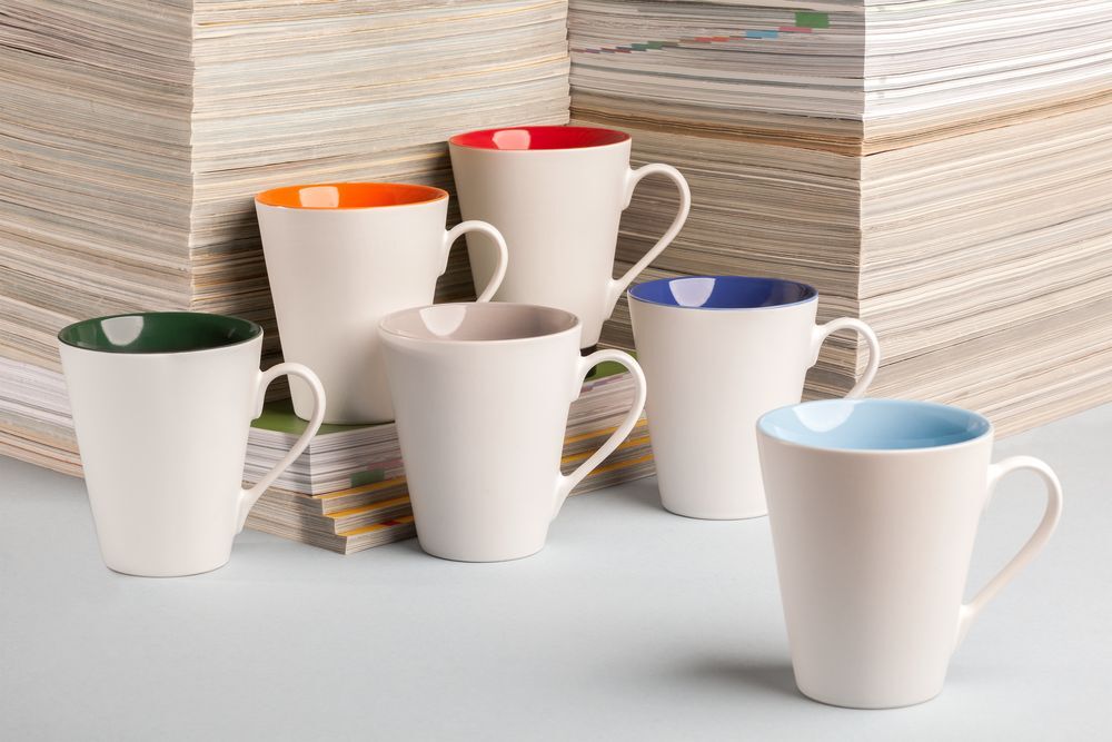 Кружка New Bell матовая, белая с голубым арт.64811.14