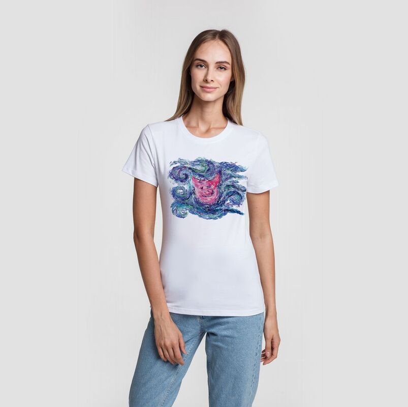 Футболка женская &laquo;Ван-Пиг&raquo;, белая арт.70104.60