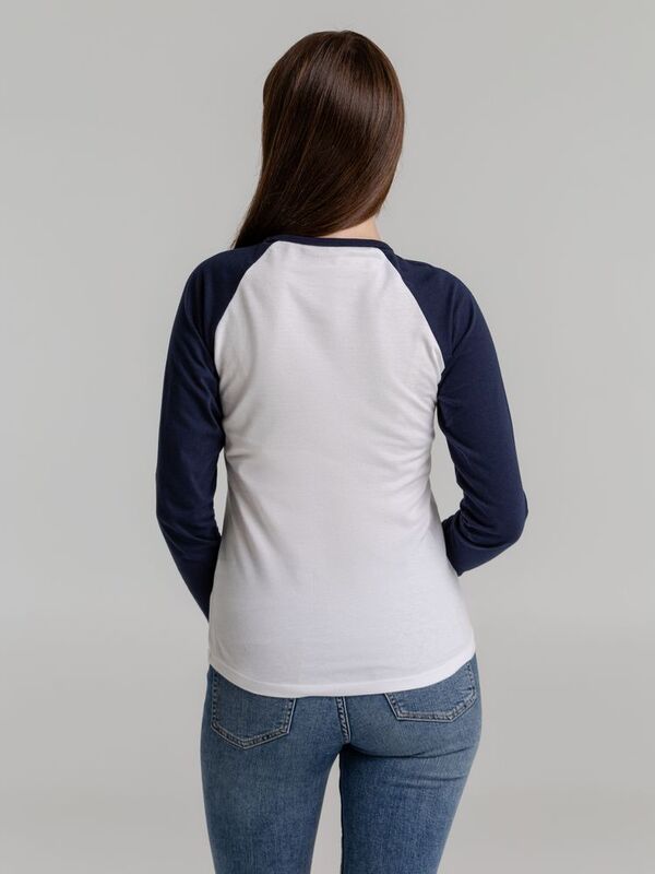 Футболка женская с длинным рукавом Milky Lsl, белая с темно-синим арт.02943904