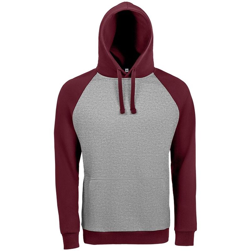 Толстовка унисекс Seattle, серый меланж с бордовым арт.02998113