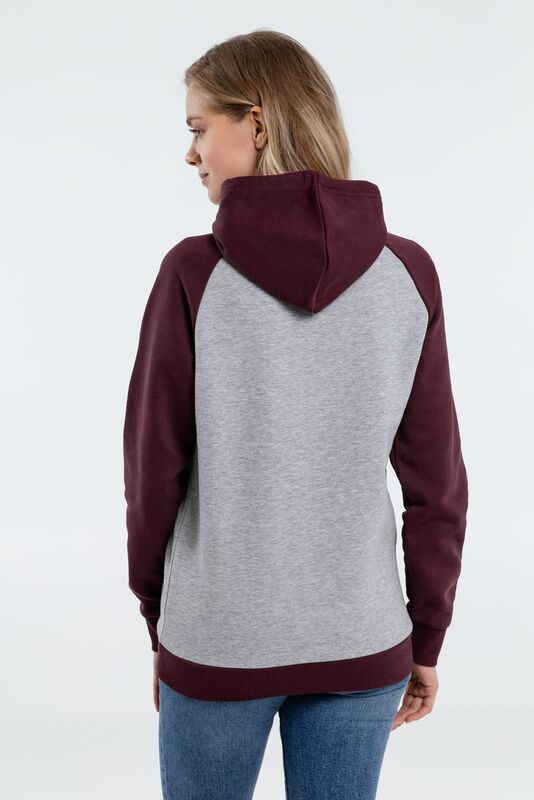 Толстовка унисекс Seattle, серый меланж с бордовым арт.02998113