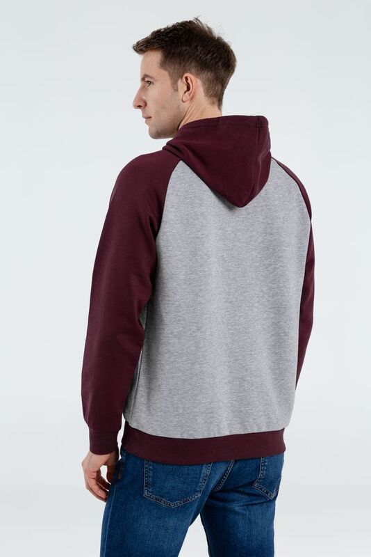 Толстовка унисекс Seattle, серый меланж с бордовым арт.02998113