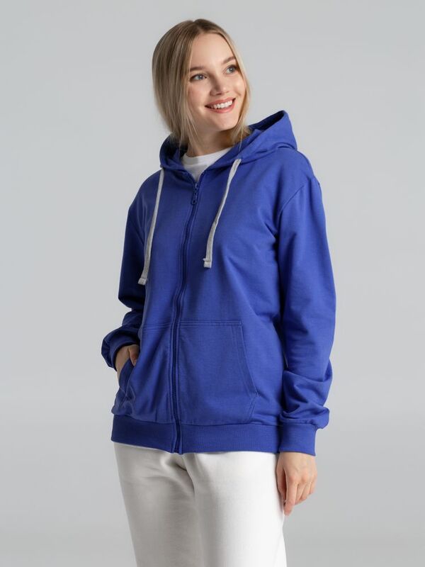 Толстовка на молнии с капюшоном Unit Siverga , ярко-синяя арт.6895.44