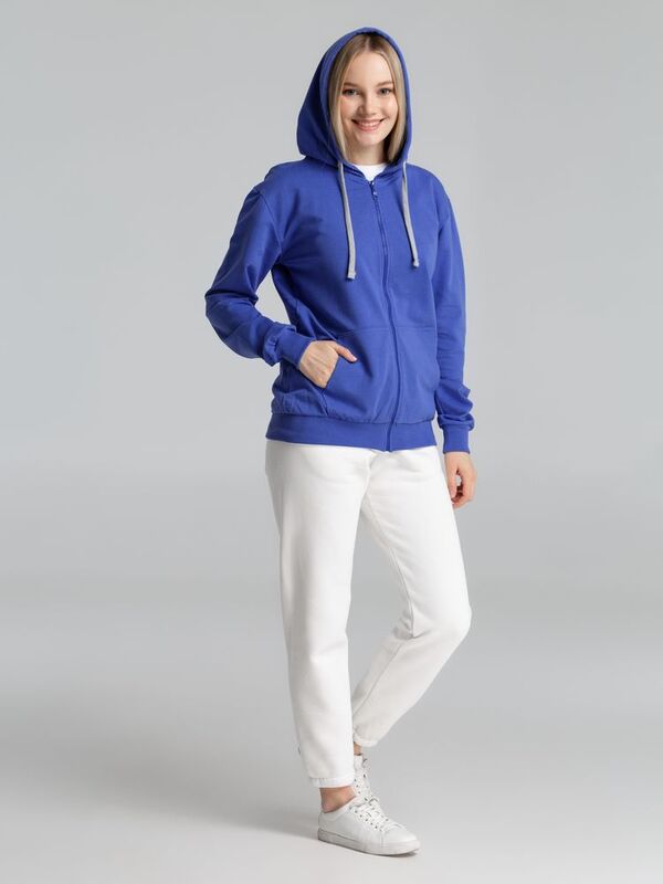 Толстовка на молнии с капюшоном Unit Siverga , ярко-синяя арт.6895.44