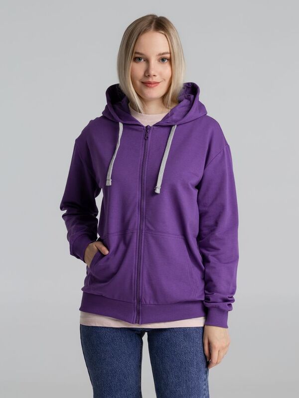 Толстовка на молнии с капюшоном Unit Siverga, фиолетовая арт.6895.78