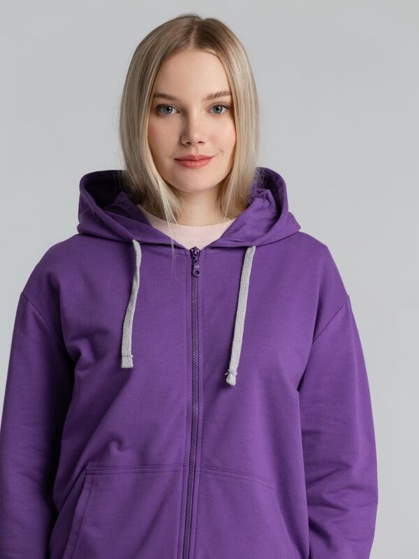 Толстовка на молнии с капюшоном Unit Siverga, фиолетовая арт.6895.78