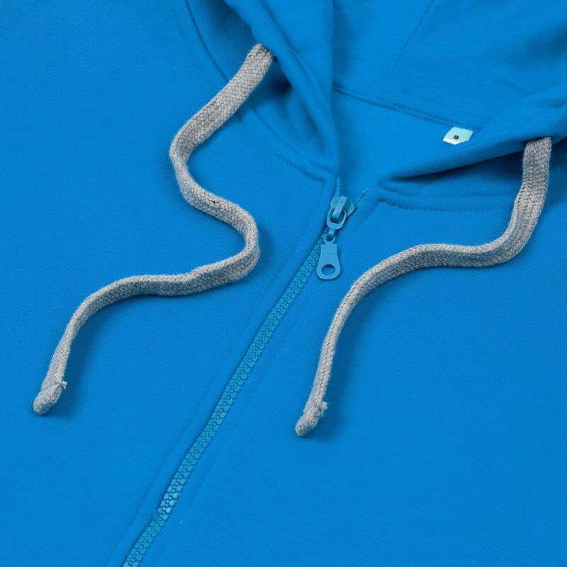 Толстовка с капюшоном на молнии Unit Siverga Heavy, бирюзовая арт.6927.14