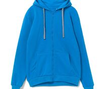 Толстовка с капюшоном на молнии Unit Siverga Heavy, бирюзовая арт.6927.14