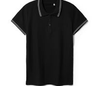 Рубашка поло женская Virma Stripes Lady, черная арт.11139.30