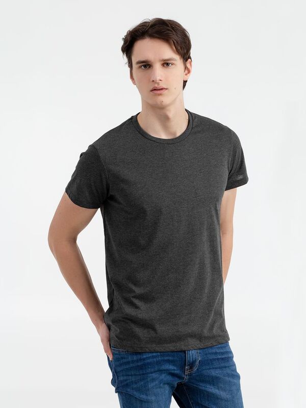 Футболка мужская Regent Fit 150, черный меланж арт.00553348