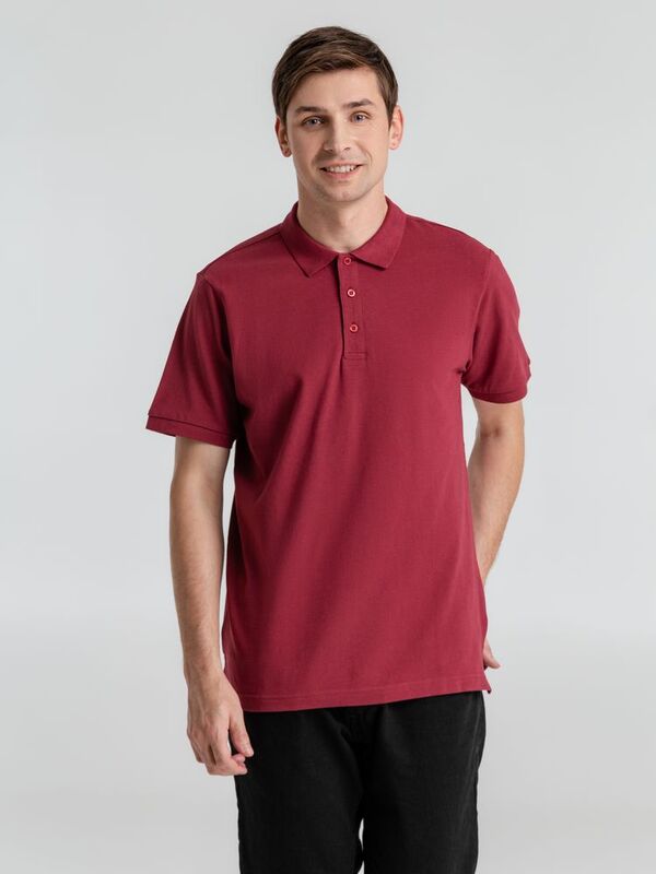 Рубашка поло мужская Neptune, вишнево-красная арт.11129.55