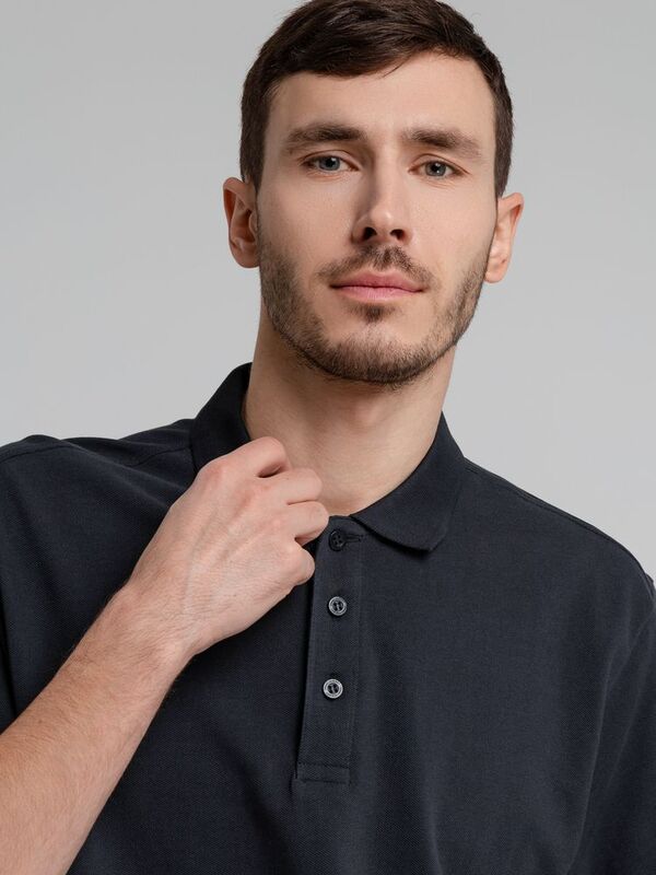 Рубашка поло мужская Neptune, темно-синяя арт.11129.40