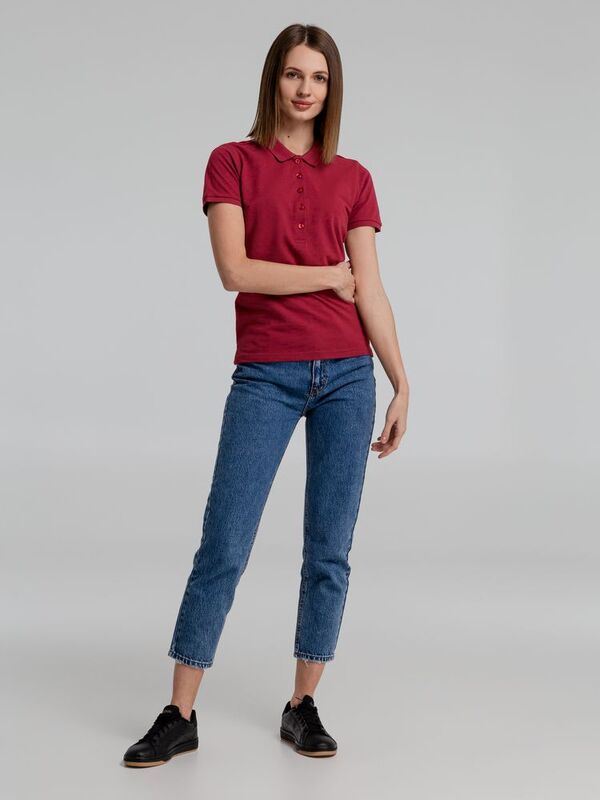Рубашка поло женская Neptune, вишнево-красная арт.11130.55