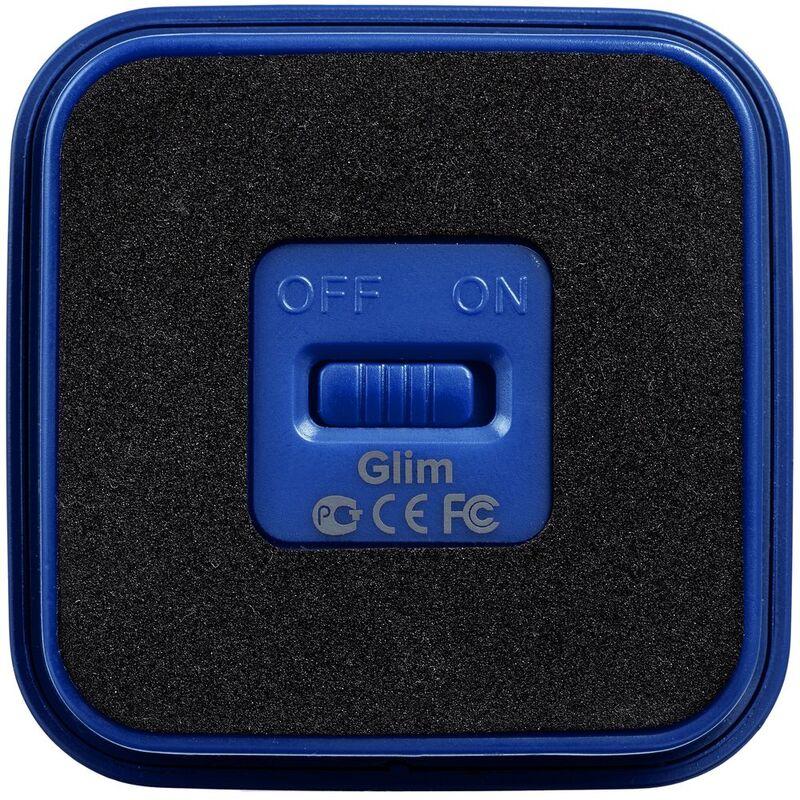 Беспроводная колонка с подсветкой гравировки Glim, синяя арт.12103.40