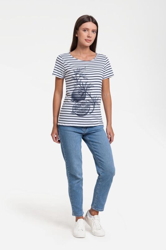 Футболка женская Grand Granat New, белая с синим арт.17344.64