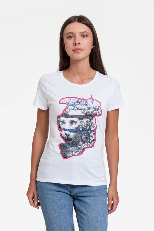 Футболка женская &laquo;Смотри вглубь&raquo;, белая арт.70035.60